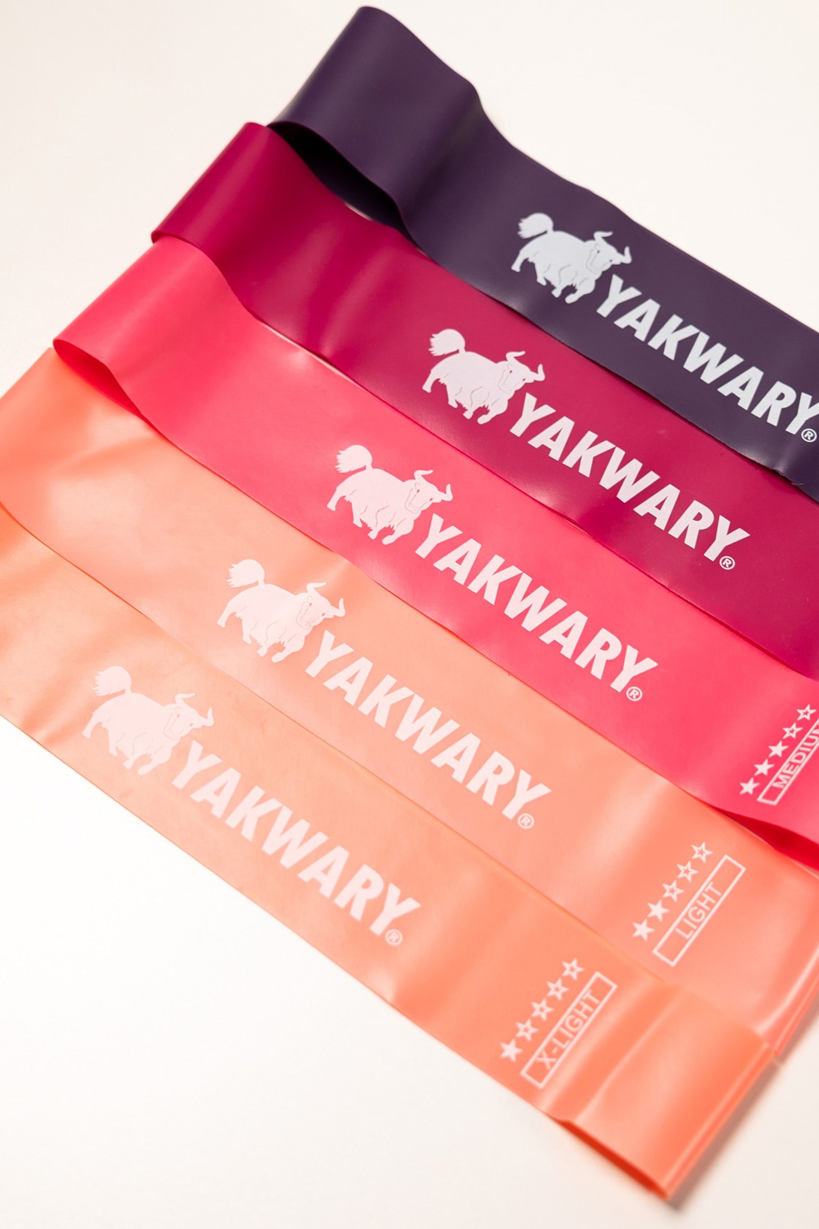 YAKWARY SUPER ELASTIC BOOTY BANDS / 5 FITNESS BANDS IN VARIOUS STRENGTHS