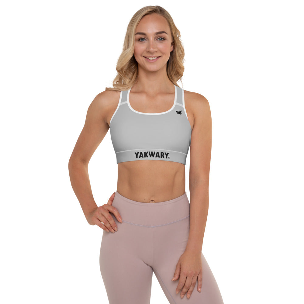 YAKWARY Women Gray Padded Sports Bra – YAKWARY®