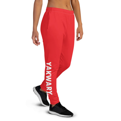 YAKWARY Women Red Joggers