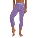 YAKWARY Purple Yoga Capri Leggings With Pocket