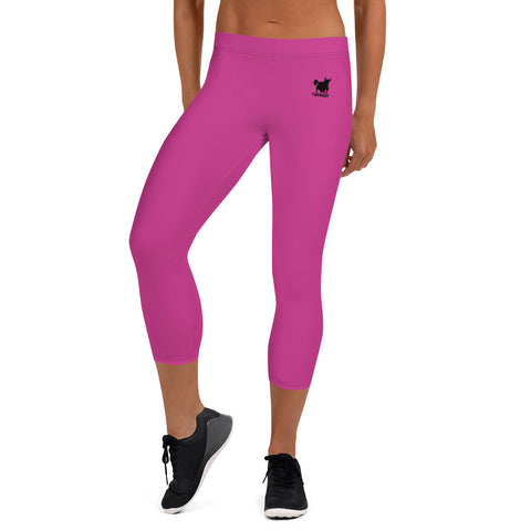 YAKWARY Women Pink Capri Leggings