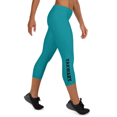 YAKWARY Women Turquoise Capri Leggings