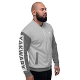 YAKWARY Men Gray Bomber Jacket