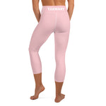 YAKWARY Pink Yoga Capri Leggings Without Pocket