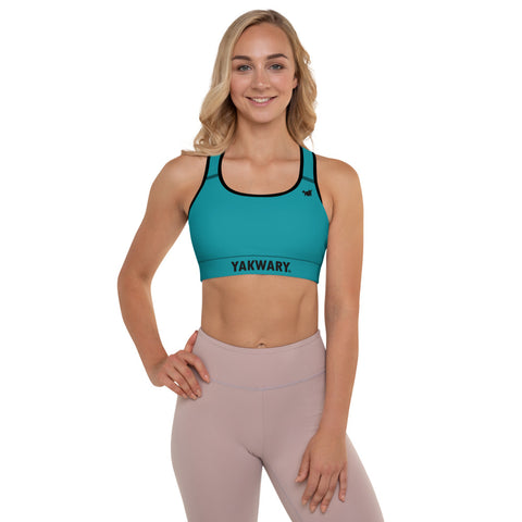 YAKWARY Women Turquoise Padded Sports Bra