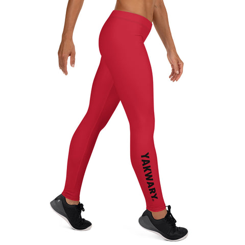 YAKWARY Women Red Leggings