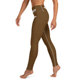 YAKWARY Brown Yoga Leggings Without Pocket