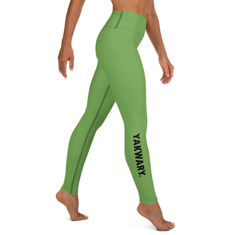 YAKWARY Green Yoga Leggings Without Pocket