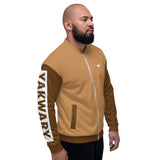 YAKWARY Men Brown Bomber Jacket