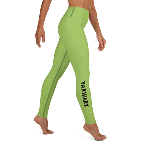 YAKWARY Green Yoga Leggings Without Pocket