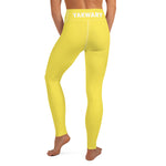 YAKWARY Yellow Yoga Leggings Without Pocket