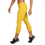 YAKWARY Women Yellow Capri Leggings