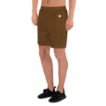 YAKWARY Men Sports Long Brown Shorts