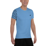 YAKWARY Men Blue Sports T-shirt