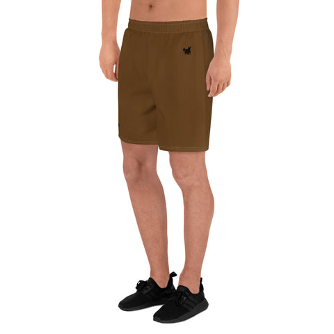 YAKWARY Men Sports Long Brown Shorts