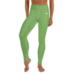 YAKWARY Green Yoga Leggings Without Pocket