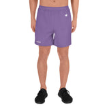 YAKWARY Men Sports Long Purple Shorts