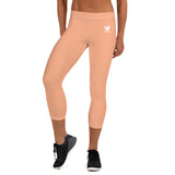 YAKWARY Women Orange Capri Leggings