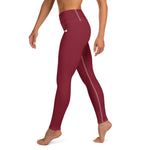 YAKWARY Red Yoga Leggings With Pocket