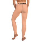 YAKWARY Orange Yoga Leggings Without Pocket