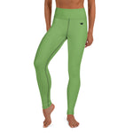 YAKWARY Green Yoga Leggings With Pocket