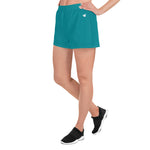 YAKWARY Women Turquoise Athletic Short Shorts