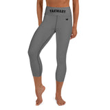 YAKWARY Gray Yoga Capri Leggings Without Pocket