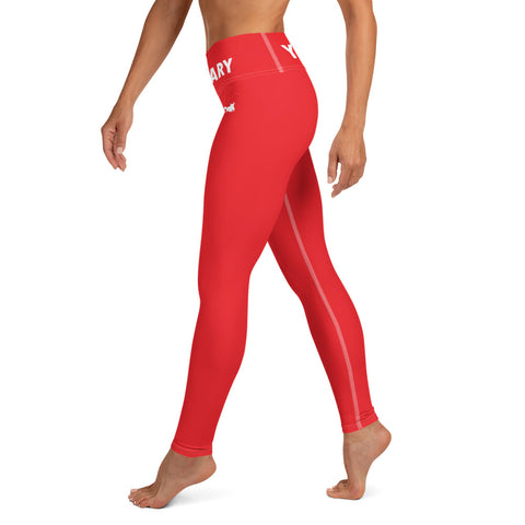 YAKWARY Red Yoga Leggings With Pocket