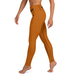 YAKWARY Brown Yoga Leggings Without Pocket