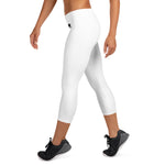 YAKWARY Women White Capri Leggings