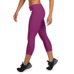 YAKWARY Women Pink Capri Leggings