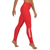 YAKWARY Red Yoga Leggings With Pocket