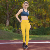 YAKWARY Yellow Yoga Leggings With Pocket