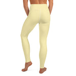 YAKWARY Yellow Yoga Leggings With Pocket