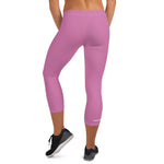 YAKWARY Women Pink Capri Leggings