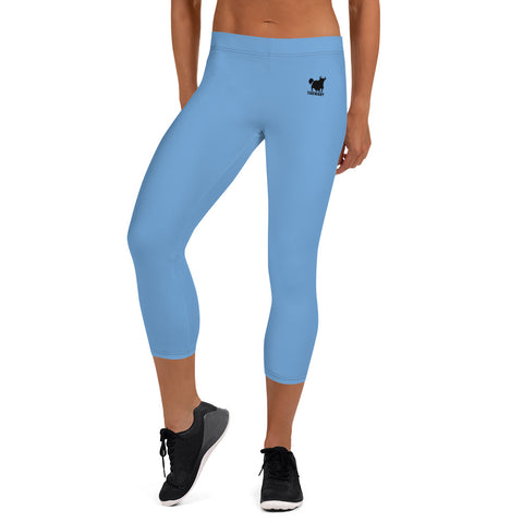 YAKWARY Women Blue Capri Leggings