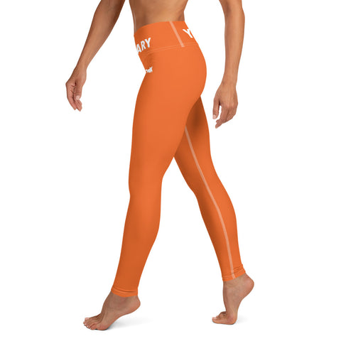 YAKWARY Orange Yoga Leggings With Pocket