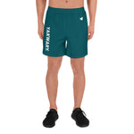 YAKWARY Men Sports Long Turquoise Shorts