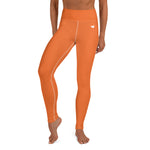 YAKWARY Orange Yoga Leggings With Pocket