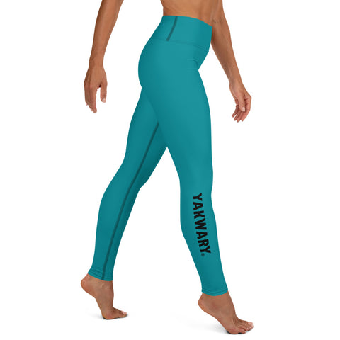 YAKWARY Turquoise Yoga Leggings With Pocket