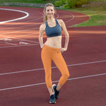 YAKWARY Women Orange Capri Leggings