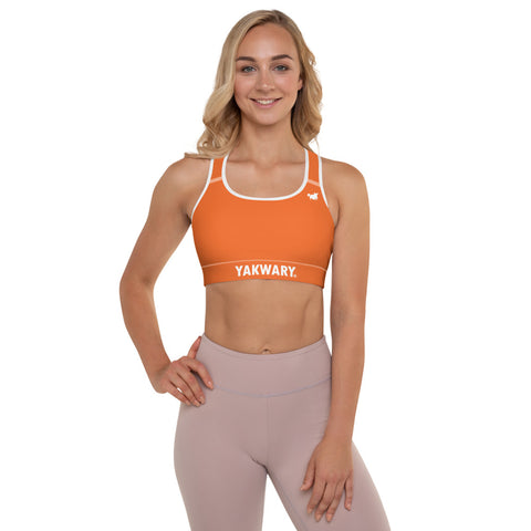 YAKWARY Women Orange Padded Sports Bra