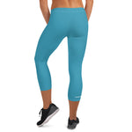 YAKWARY Women Blue Capri Leggings