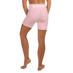 YAKWARY Women Pink Yoga Shorts With Pocket