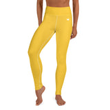 YAKWARY Yellow Yoga Leggings With Pocket