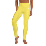 YAKWARY Yellow Yoga Leggings With Pocket