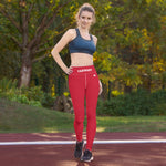 YAKWARY Red Yoga Leggings With Pocket