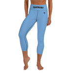 YAKWARY Blue Yoga Capri Leggings With Pocket