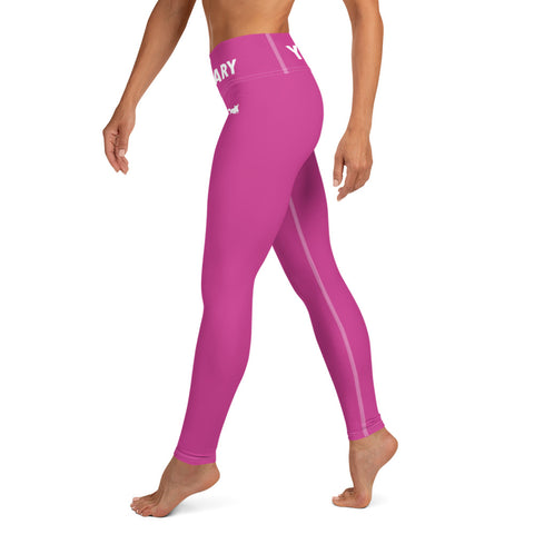 YAKWARY Pink Yoga Leggings With Pocket