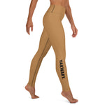 YAKWARY Brown Yoga Leggings Without Pocket